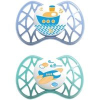 Nuvita Succhietto AIR 55 con Tettarella Simmetrica 0-6m+ colore Blu e Tiffany, 2 succhietti