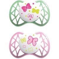 Nuvita Succhietto AIR 55 con Tettarella Simmetrica 0-6m+ colore Rosa e Verde, 2 succhietti