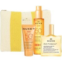 Nuxe Summer Essentials Pochette Crema Solare Viso SPF50+ 50ml + Huile 50ml + Olio Abbronzante SPF50 150ml