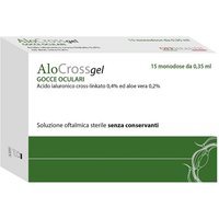 Offhealth Alocrossgel - Soluzione oftalmica lubrificante per occhio secco, 15 monodose da 0,35 ml