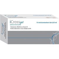 Offhealth Icross Gel - Soluzione oftalmica lubrificante all'acido ialuronico, 15 fiale da 0,35 ml