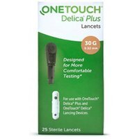 OneTouch Delica Plus - Lancette Pungitito Misurazione Glicemia 30G, 25 Lancette
