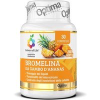 Optima Naturals Bromelina Gambo Ananas - Integratore drenante per il microcircolo, 30 compresse