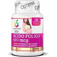 Optima Naturals Colours Of Life - Acido Folico 400mcg Integratore, 120 Compresse