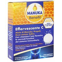 Optima Naturals Manuka Benefit - Effervescente C Integratore, 20 Compresse