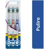 Oral-B 1 2 3 Classic Care Spazzolino Manuale Medio, 3 Spazzolini
