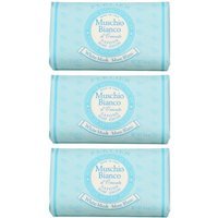 Perlier Muschio Bianco Cofanetto Regalo Sapone Solido Delicato, 3 x 125g