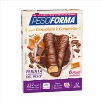 Pesoforma barretta 12 pezzi al cioccolato e caramello - pasto sostitutivo snellente, 12 barrette