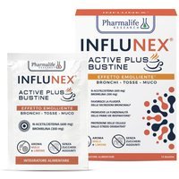 Pharmalife Research Influnex Active Plus Emolliente Integratore Prime Vie Respiratorie, 14 bustine