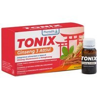 Pharmalife Research Tonix - Ginseng 3 Attivi Integratore Stanchezza Fisica e Mentale, 10 flaconcini