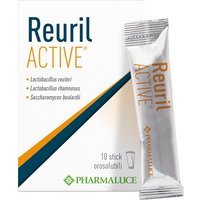 Pharmaluce Reuril Active 10 - Integratore probiotico per la flora intestinale, stick orosolubili
