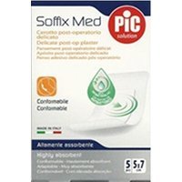 Pic Cerotto Soffix Med 5x7 cm - Medicazione post-operatoria per la pelle sensibile, 5 pezzi