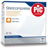 Pic Compresse di garza Stericompress - Garze sterili per la medicazione, 100 garze da 10x10 cm