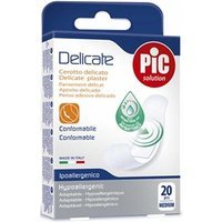 Pic Delicate - Cerotto con tampone in clorexidina antibatterico per pelli sensibili, 20 cerotti