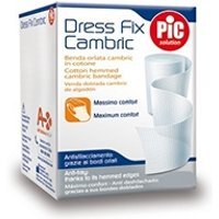 Pic Dress Fix Cambric - Benda cambric cotone orlata per le medicazioni, 1 pezzo da 10 cm x 5 m