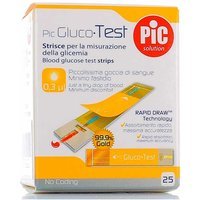Pic GlucoTest - Strisce reattive per la misurazione della glicemia, strisce GlucoTest 25 pezzi