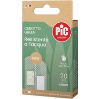 Pic Green - Cerotto Resistente all'acqua Garza con Aloe Vera, 20 cerotti medi