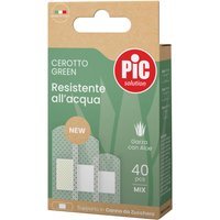 Pic Green - Cerotto Resistente all'acqua Garza con Aloe Vera, 40 cerotti mix