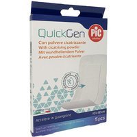 Pic QuickGen - Cerotto con Polvere Cicatrizzante 10x12cm, 5 pezzi