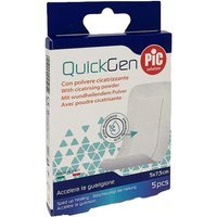 Pic QuickGen - Cerotto con Polvere Cicatrizzante 5x7.5cm, 5 pezzi