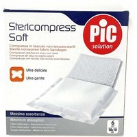 Pic Stericompress Soft - Compresse Stericompress Soft sterili per le ferite, 6 pezzi da 10x10 cm