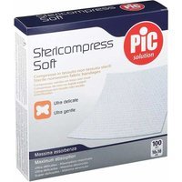 Pic Stericompress Soft - Compresse sterili per la medicazione, compresse Pic 100 pezzi da 10x10 cm