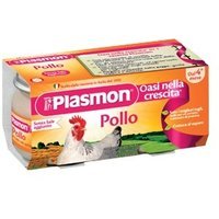 Plasmon Omogeneizzato pollo 120 g x 2 - Alimento per lo svezzamento dal 4° mese, 2 vasetti