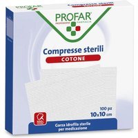 Profar Compresse Sterili in Cotone per Medicazioni 10x10 cm, 100 compresse