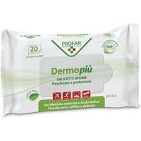 Profar DermoPiù - Salviettine Intime Emollienti pH5.0, 20 salviette
