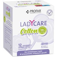 Profar Ladycare - Cotton Assorbenti con Ali giorno, 12 assorbenti