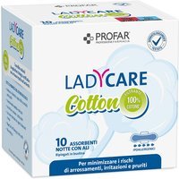 Profar Ladycare - Cotton Assorbenti con Ali notte, 10 assorbenti