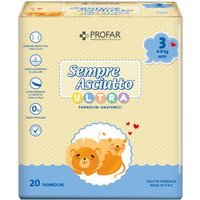 Profar Sempre Asciutto - Pannolini ultra midi Taglia 3 4-9Kg, 20 pannolini