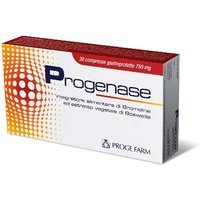Proge Farm Progenase - Proge Farm integratore bromelina per microcircolo e drenaggio, 20 compresse