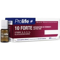 Prolife 10 Forte Integratore di Fermenti Lattici e Vitamine, 12 Flaconcini x 8ml