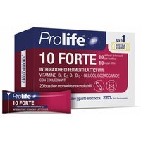 Prolife 10 Forte Integratore Fermenti Lattici e Vitamine, 20 Bustine Orosolubili