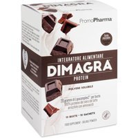Promopharma Dimagra - Protein Integratore di Proteine Gusto Cioccolato, 10 Buste