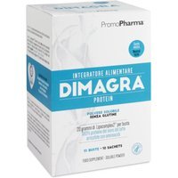 Promopharma Dimagra - Protein Integratore di Proteine Gusto Neutro, 10 Buste