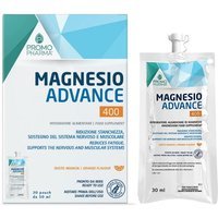 PromoPharma Magnesio Advance 400 Integratore Riduzione Stanchezza Pronto da Bere, 20 pouch da 30ml
