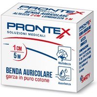 Prontex Benda Auricolare di Garza in puro Cotone, 1cm x 5m