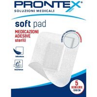 Prontex Soft Pad - Medicazione Adesiva Sterile con Cuscinetto Assorbente Misura 10 x 8 cm, 5 Pezzi