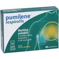 Pumilene RespiroFlu - Integratore Alimentare Vie Respiratorie Senza Zuccheri, 12 bustine