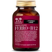 Salugea Ferro + B12 Integratore di Ferro Liposomiale Rame Vitamina B12 e C, 60 capsule vegetali