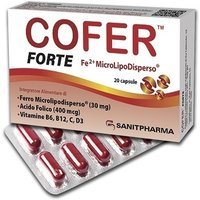 Sanitpharma Cofer Forte - Ricostituente per la carenza di minerali, 20 capsule integratore ferro