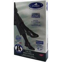 Sauber Uomo 140 Den - Calza anatomica nera taglia grande a compressione per la circolazione, 1 paio