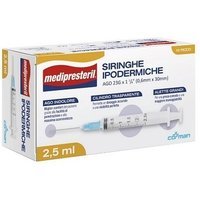 Siringa Ipodermica Medipresteril Ago 23 Gauge 1 1/4 0,6x30mm 2,5 Ml 10 Pezzi