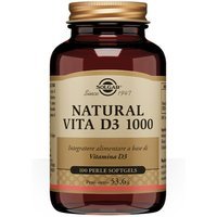Solgar Natural Vita D3 1000 Integratore Alimentare, 100 Perle Softgel