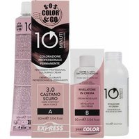 SOS Color & Go Set Colorazione Permanente in 10 Minuti Colore 3.0 Castano Scuro