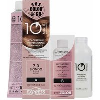 SOS Color & Go Set Colorazione Permanente in 10 Minuti Colore 7.0 Biondo