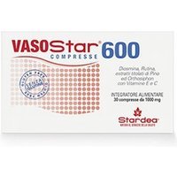 Stardea Vasostar 600 - Integratore diosmina per il microcircolo e il drenaggio, 30 compresse