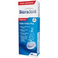 Steradent Triple Action Plus Pulitore Protesi Pulizia Dentiera, 60 Compresse